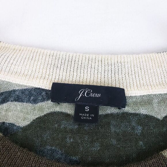 J. Crew Camo Merino Wool Sweater Womens S Streetwear Utility Preppy Lightweight - Picture 7 of 9
